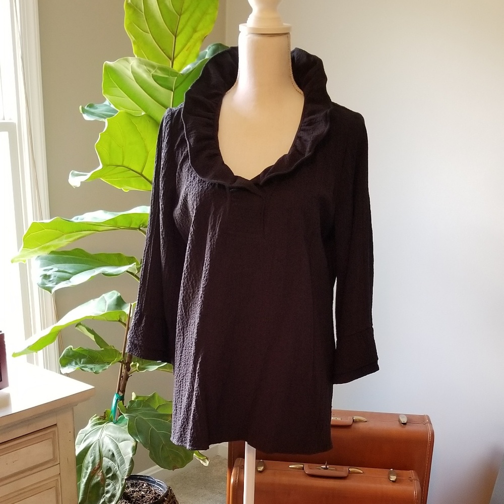 Black Standup Collar Top